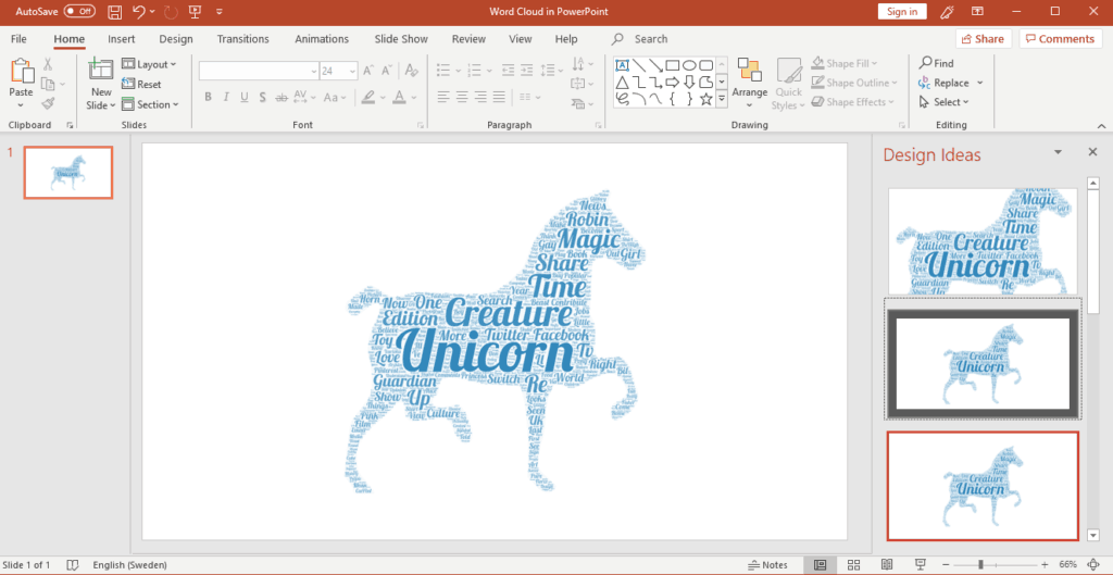 how to create word cloud in powerpoint