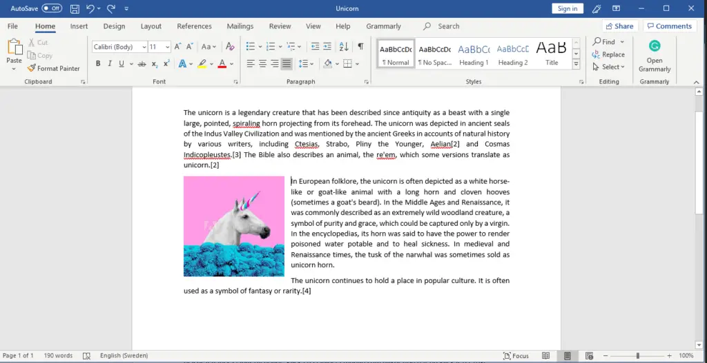 Wrap text in Word