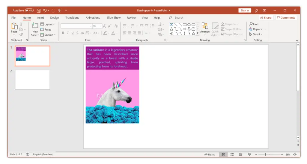 match colors with the eydropper tool in PowerPoint