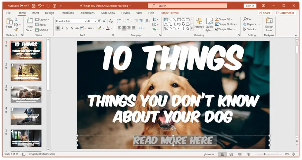 How to create a hyperlink in PowerPoint - mark the text