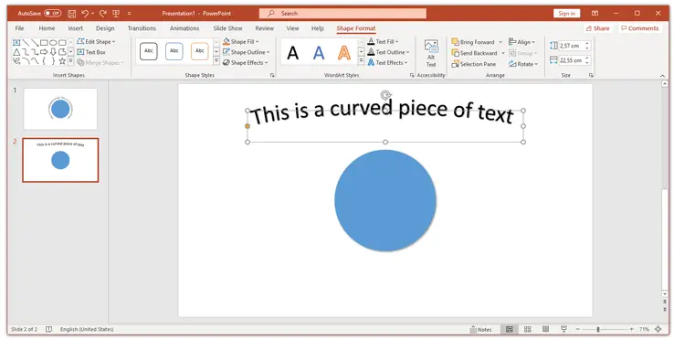 How to curve and bend text in powerpoint