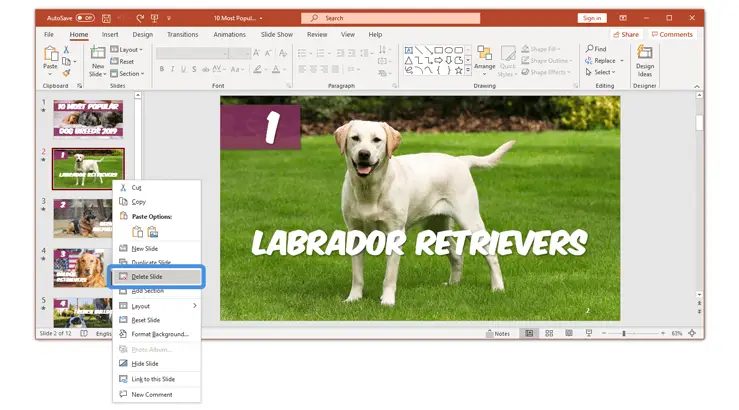 How to delete a slide in PowerPoint a single slide delete